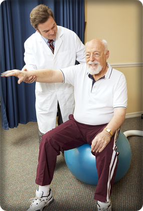 Old man in physician's office