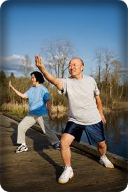 Man and woman doing exercise