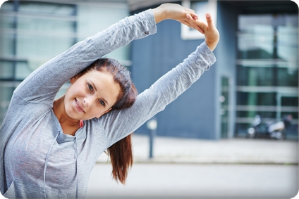 Woman doing stretching exercise